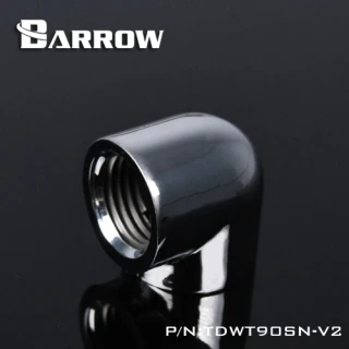 Barrow G1/4" 90 Degree Double Female Adaptor silver nickel