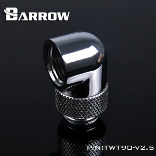 Barrow G1/4" 90 Degree Rotary Adaptor Fitting silver nickel