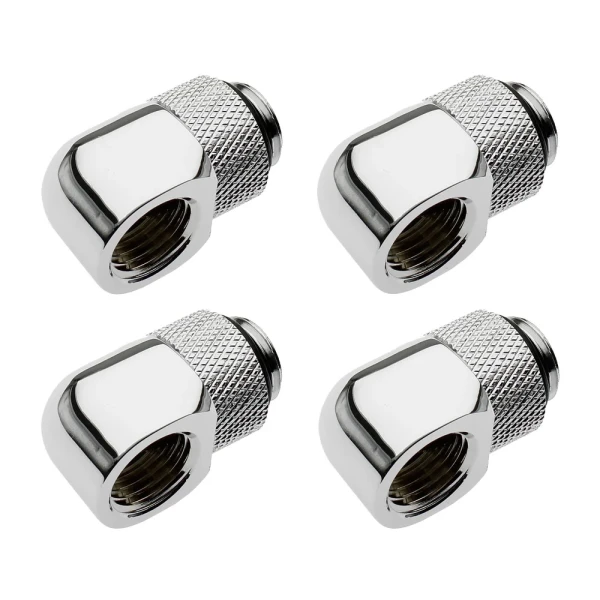 XSPC G1/4, 90 Degree Classic Rotary Fitting - Chrome (4 Pack)