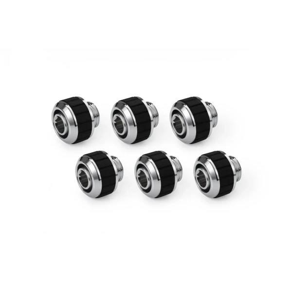 Alphacool Apex Grip SoftTube fitting 13/10mm G1/4 chrome Set 6 pcs