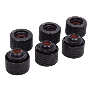 Alpahcool złączka prosta HT 16mm G1/4" - Deep Black sixpack