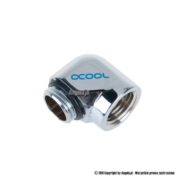 Alphacool adapter 90° G1/4" na IG1/4" - Chrome