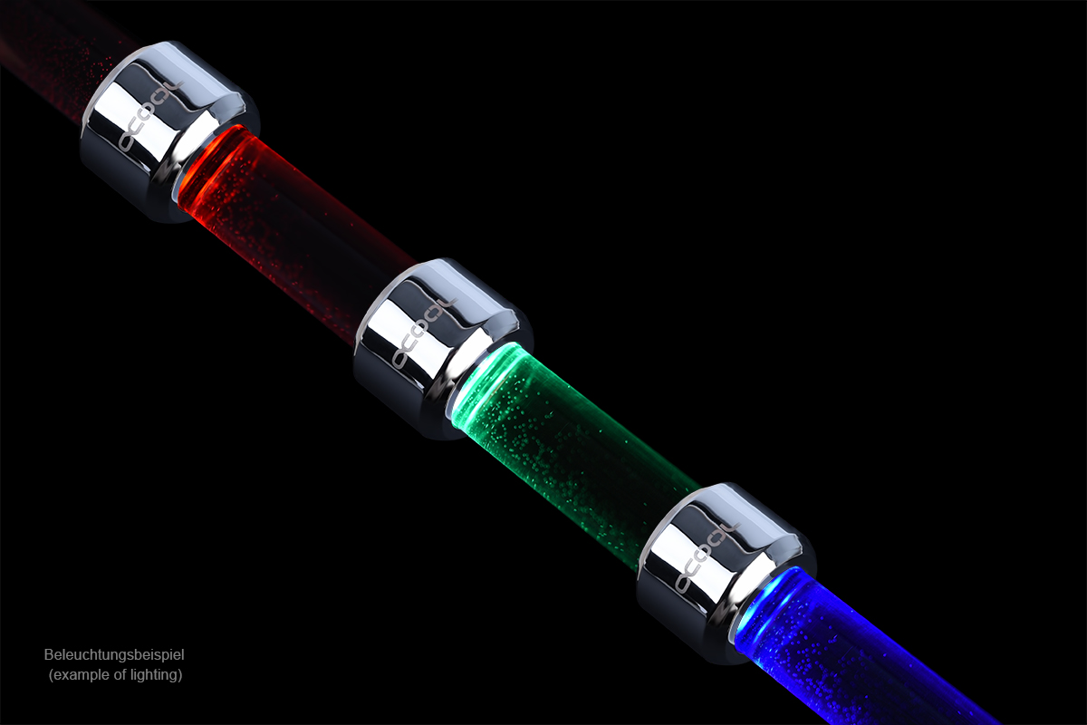 Alphacool Aurora HardTube LED ring 13mm chrome - RGB
