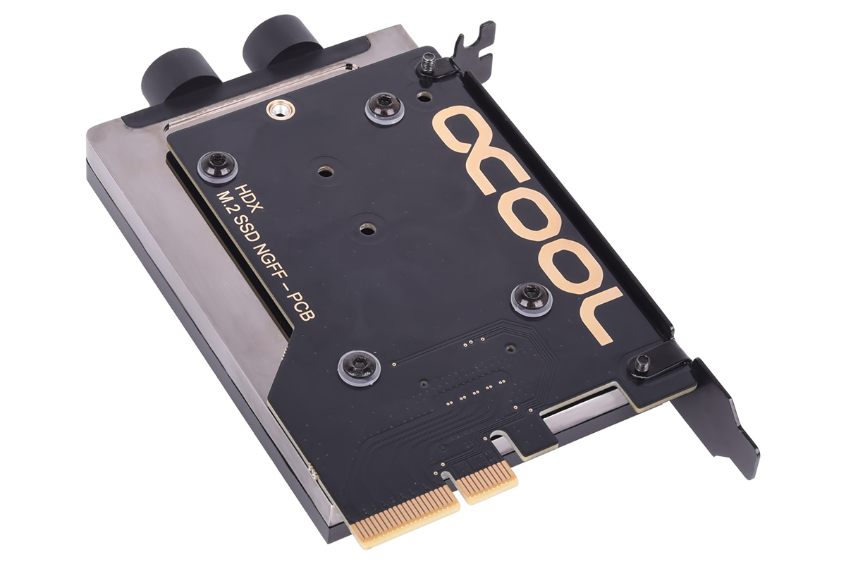 Alphacool Eisblock HDX-3 PCIe 3.0 x4 adaptor for M.2 NGFF with water cooling block - black