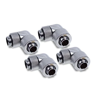 Alphacool Eiszapfen 13/10mm compression fitting 90° rotatable G1/4 - 4pcs Set Chrome