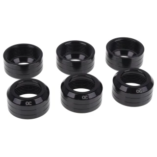 Alphacool Eiszapfen 13mm HardTube union nut modding pack 6 - deep black