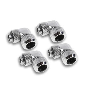 Alphacool Eiszapfen 13mm HardTube 90° rotatable G1/4 - 4pcs Set Chrome