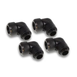 Alphacool Eiszapfen 13mm HardTube 90° rotatable G1/4 - 4pcs Set Deep Black