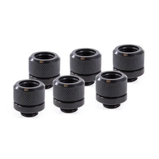 Alphacool Eiszapfen 14mm HardTube screw-on nozzle G1/4 - Deep Black Sixpack