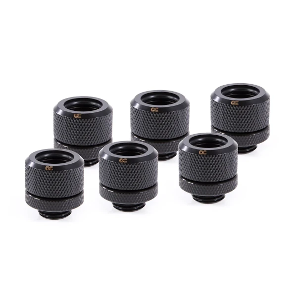 Alphacool Eiszapfen 14mm HardTube screw-on nozzle G1/4 - Deep Black Sixpack