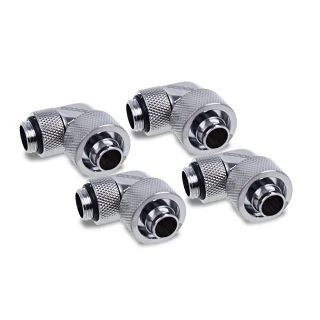 Alphacool Eiszapfen 16/10mm compression fitting 90° rotatable G1/4 - 4pcs Set Chrome