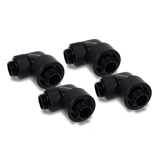 Alphacool Eiszapfen 16/10mm compression fitting 90° rotatable G1/4 - 4pcs Set Deep Black