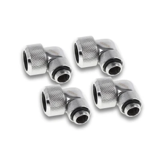 Alphacool Eiszapfen 16mm HardTube 90° rotatable G1/4 - 4pcs Set Chrome