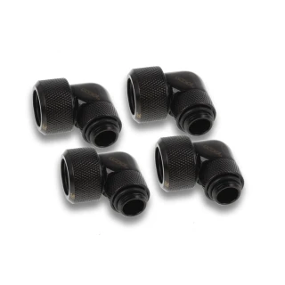 Alphacool Eiszapfen 16mm HardTube 90° rotatable G1/4 - 4pcs Set Deep Black