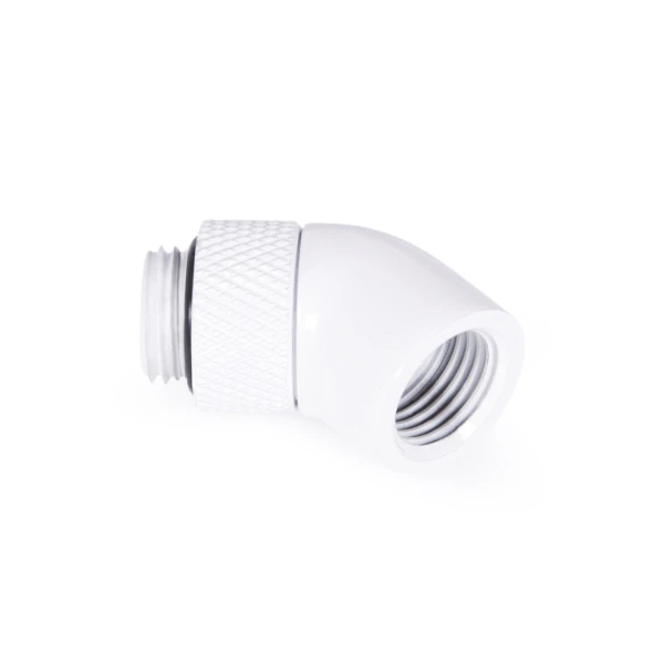 Alphacool Eiszapfen angled adaptor 45° rotatable G1/4 outer thread to G1/4 ínner thread - white