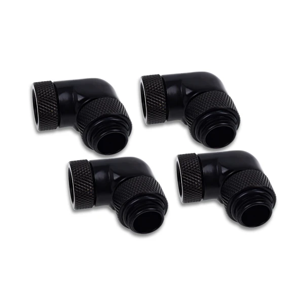 Alphacool Eiszapfen angled adaptor 90° rotatable G1/4 AG to G1/4 IG - 4pcs Set Deep Black