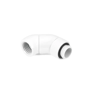 Alphacool Eiszapfen angled adaptor double-45° rotatable G1/4 outer thread to G1/4 inner thread - white