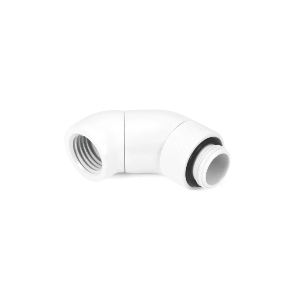 Alphacool Eiszapfen angled adaptor double-45° rotatable G1/4 outer thread to G1/4 inner thread - white
