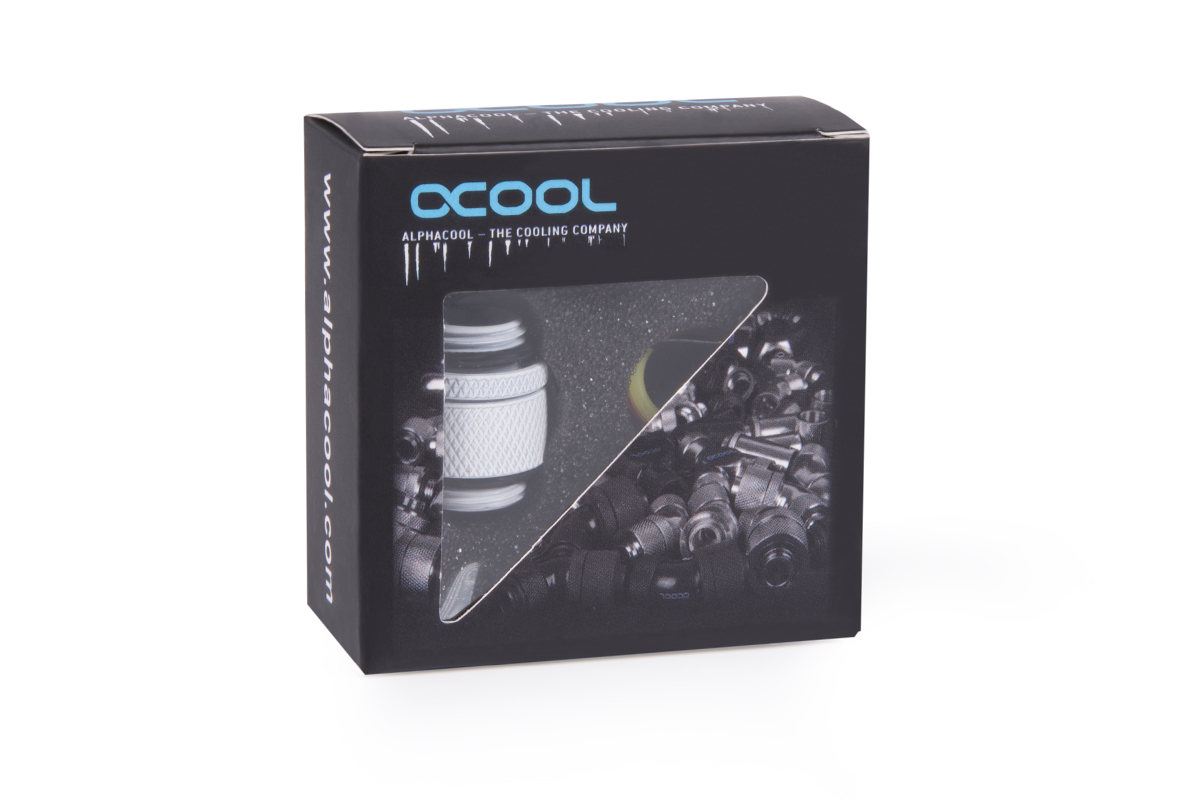 Alphacool Eiszapfen double nippel rotatable G1/4 outer thread to G1/4 outer thread - white