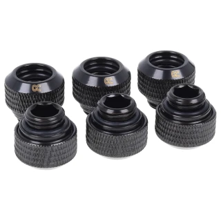 Alphacool Eiszapfen HardTube 12mm G1/4" - Deep Black Sixpack