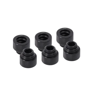 Alphacool Eiszapfen HF 12mm HardTube compression fitting G1/4 - Deep Black Sixpack