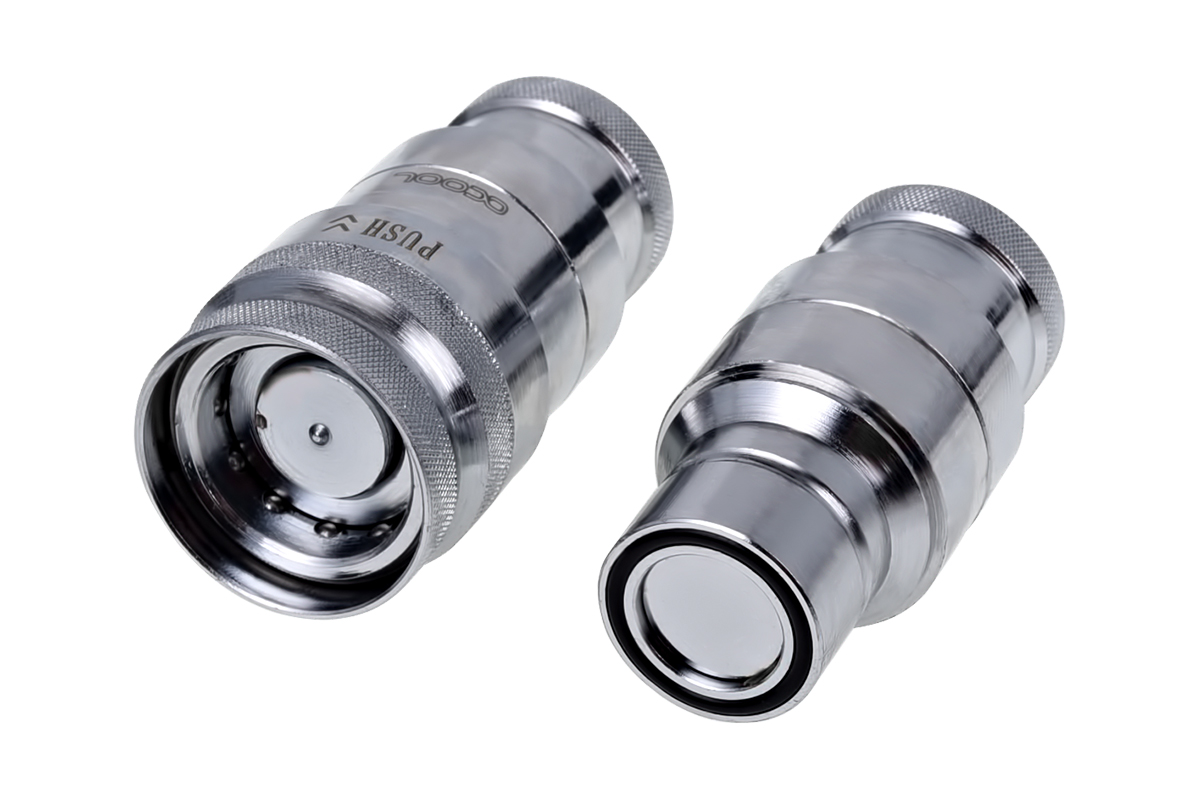 Alphacool Eiszapfen HF quick release connector kit IG3/8" with reducing nipple IG1/4" - chrome