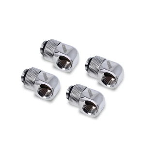 Alphacool Eiszapfen L-connector rotatable G1/4 AG to G1/4 IG - 4pcs Set Chrome