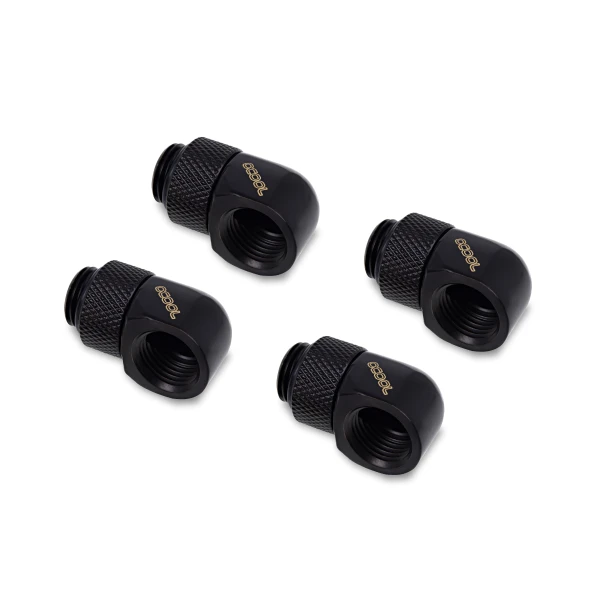 Alphacool Eiszapfen L-connector rotatable G1/4 AG to G1/4 IG - 4pcs Set Deep Black