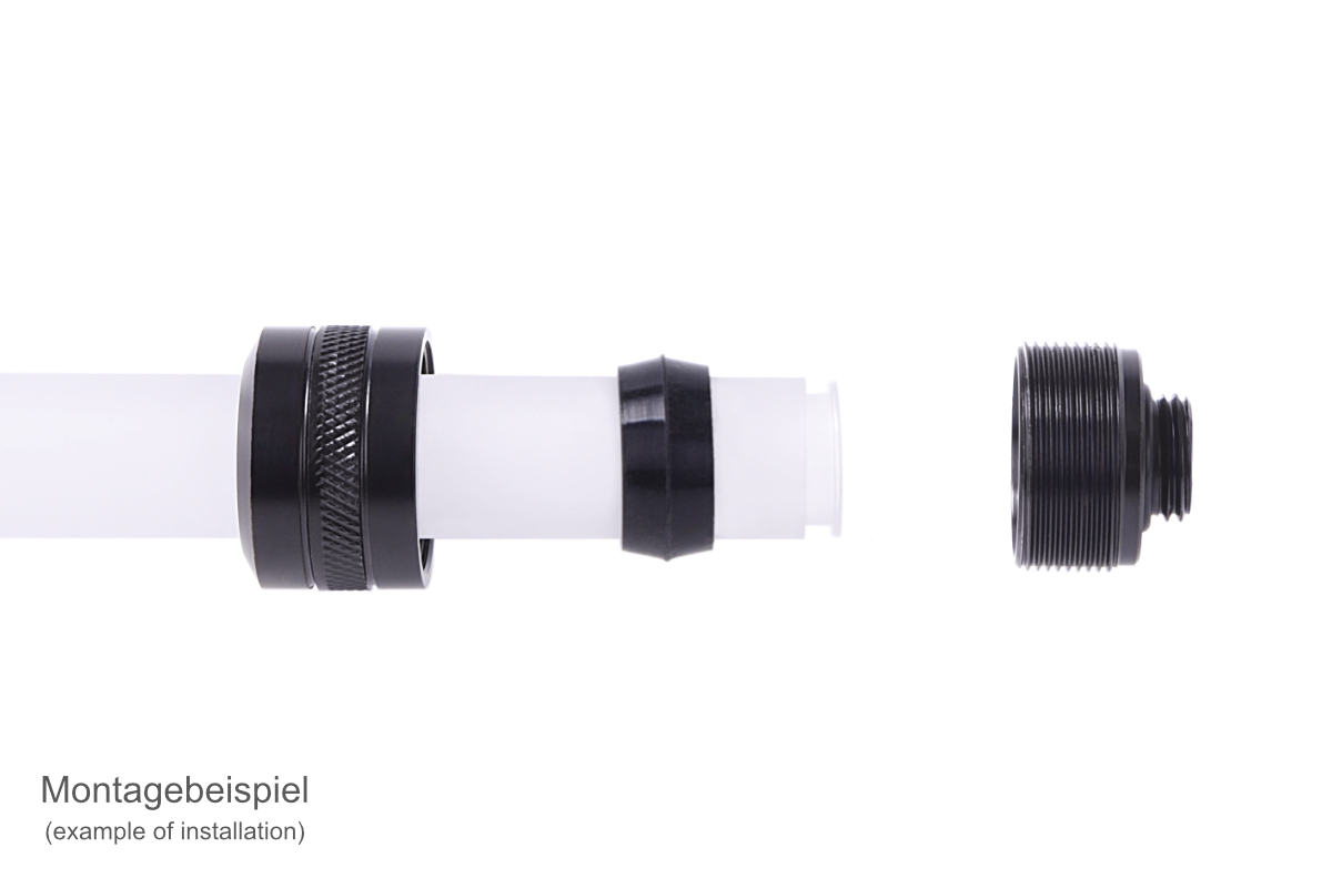 Alphacool Eiszapfen PRO 16mm HardTube Fitting G1/4 - Deep Black