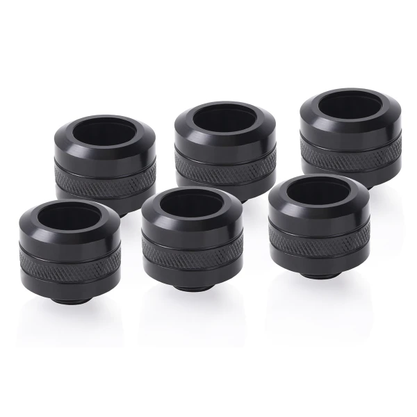 Alphacool Eiszapfen PRO 16mm HardTube Fitting G1/4 - Deep Black Sixpack