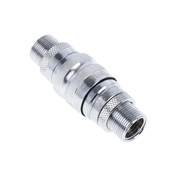 Alphacool Eiszapfen quick release connector kit with double bulkhead G1/4 inner thread - Chrome