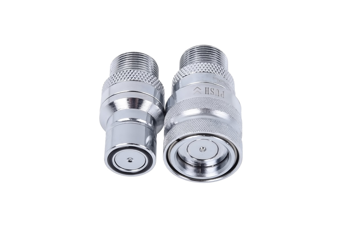 Alphacool Eiszapfen quick release connector kit with double bulkhead G1/4 inner thread - Chrome