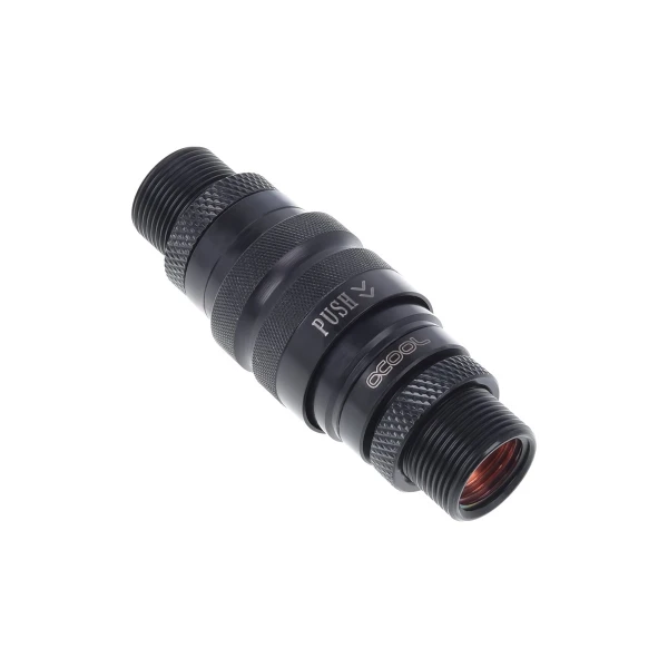 Alphacool Eiszapfen quick release connector kit with double bulkhead G1/4 inner thread - deep black