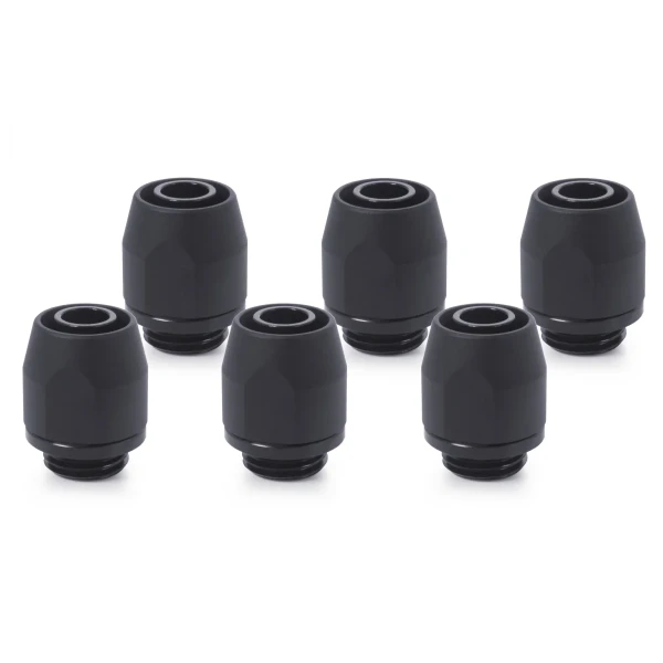 Alphacool HF compression Fitting TPV Metall - 12,7/7,6mm Straight - Black - 6pcs Kit