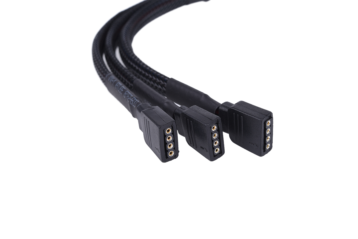Alphacool y-cable RGB 4pol to 3x 4pol 30cm incl. connector - black