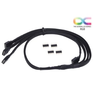 Alphacool y-cable RGB 4pol to 3x 4pol 60cm incl. connector - black
