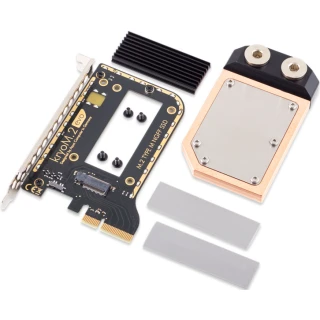 Aquacomputer kryoM.2 evo PCIe 5.0/4.0/3.0 x4 adapter for M.2 NGFF PCIe SSD, M-Key with water block