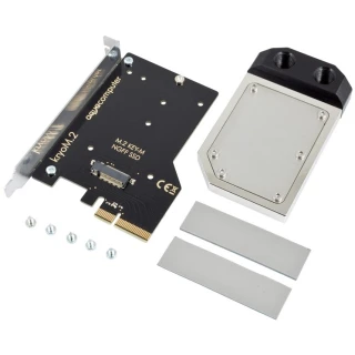 Aquacomputer kryoM.2 PCIe 3.0 x4 adapter for M.2 NGFF PCIe SSD, M-Key with nickel plated water block