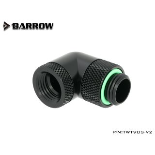 Barrow adapter 90°, dual rotary, internal/external thread G1/4, black