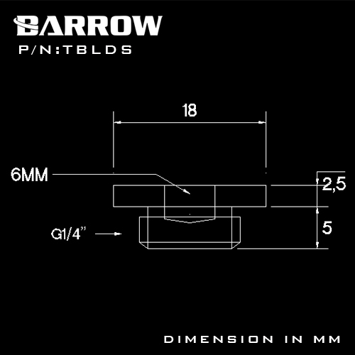 Barrow G1/4" 90 Degree Dual Rotary Snake Adaptor black