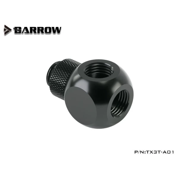 Barrow G1/4 Male Rotary - G1/4 Female 3 Way T-Splitter - Black