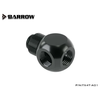 Barrow G1/4 Male Rotary - G1/4 Female 4 Way T-Splitter - Black