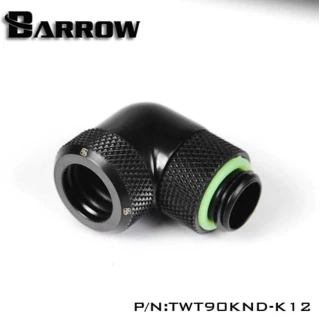 Barrow G1/4 Male Rotary To 90 Degree, 12mm Hard Tube Compression Fitting - Black