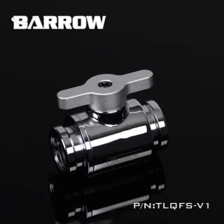 Barrow G1/4" Mini Ball Valve silver nickel with Metal Handle aluminum bare