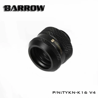 Barrow Hardtube Fitting 16mm black - 4 O-Rings