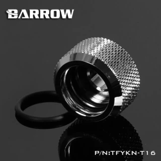 Barrow Hardtube Fitting 16mm Twin Seal - Shiny Silver