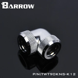 Barrow Hardtube L-Connector 12mm 90° silver nickel
