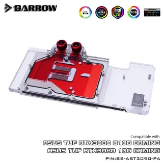 Barrow NVIDIA RTX 3080/3090, ASUS TUF Aurora LRC 2.0 RGB Graphics Card Waterblock