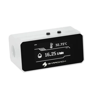 BarrowCH G1/4 Multimode OLED Display, Flow / Overheat Alarm With Intelligent Shutdown - White