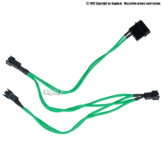 BitFenix adapter Molex -> 3x3pin Premium Sleeved 20cm zielony/czarny